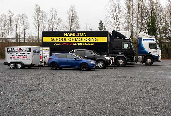 Hamilton School of Motoring vehicles for LGV driving lessons, trailer driving lessons and learner driver lessons